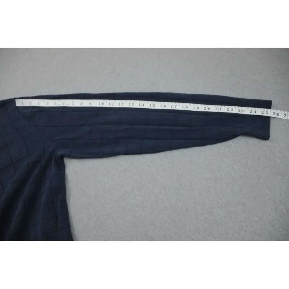 Lands End Sweater Mens Size L (42-44) Navy Blue 100% Supima Cotton Crew Neck